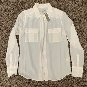 Jcrew NWT ivory silk blouse